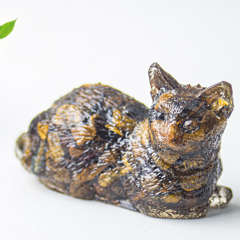 Grava de cristal epoxi de Olivenorma con forma de gatito tumbado