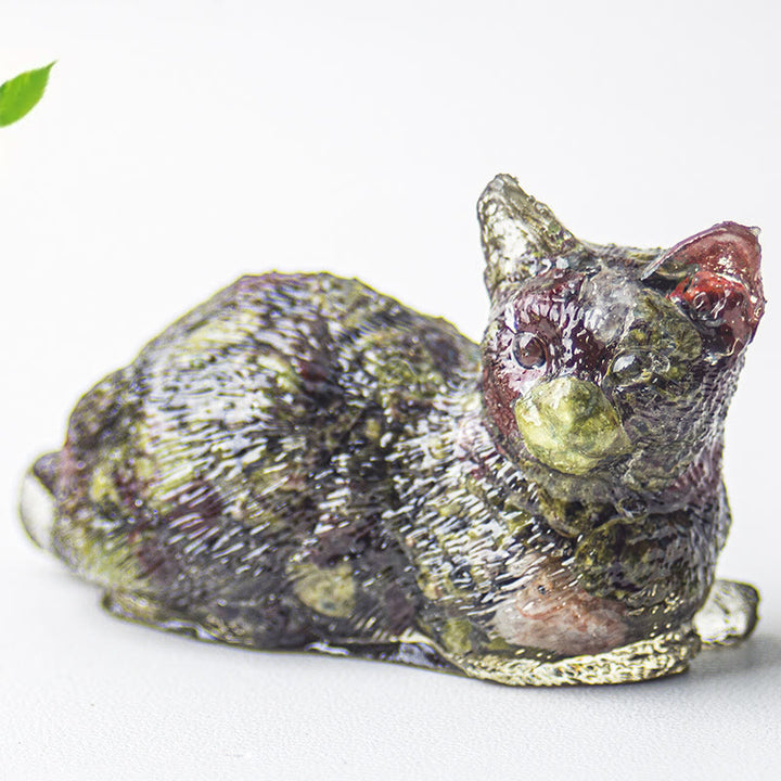 Grava de cristal epoxi de Olivenorma con forma de gatito tumbado