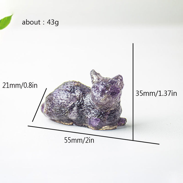 Grava de cristal epoxi de Olivenorma con forma de gatito tumbado