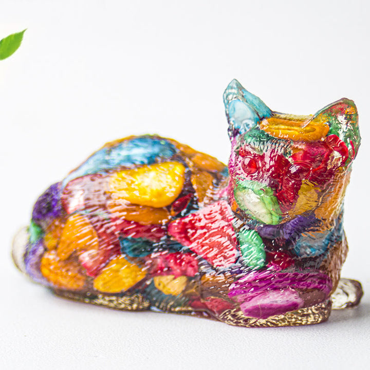 Grava de cristal epoxi de Olivenorma con forma de gatito tumbado