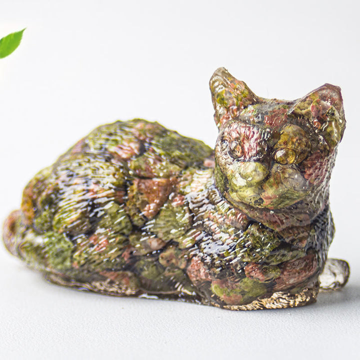 Grava de cristal epoxi de Olivenorma con forma de gatito tumbado