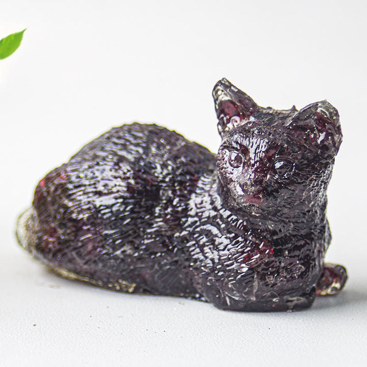 Grava de cristal epoxi de Olivenorma con forma de gatito tumbado