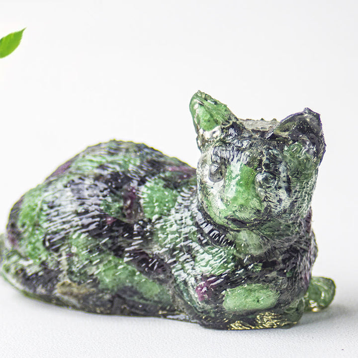 Grava de cristal epoxi de Olivenorma con forma de gatito tumbado
