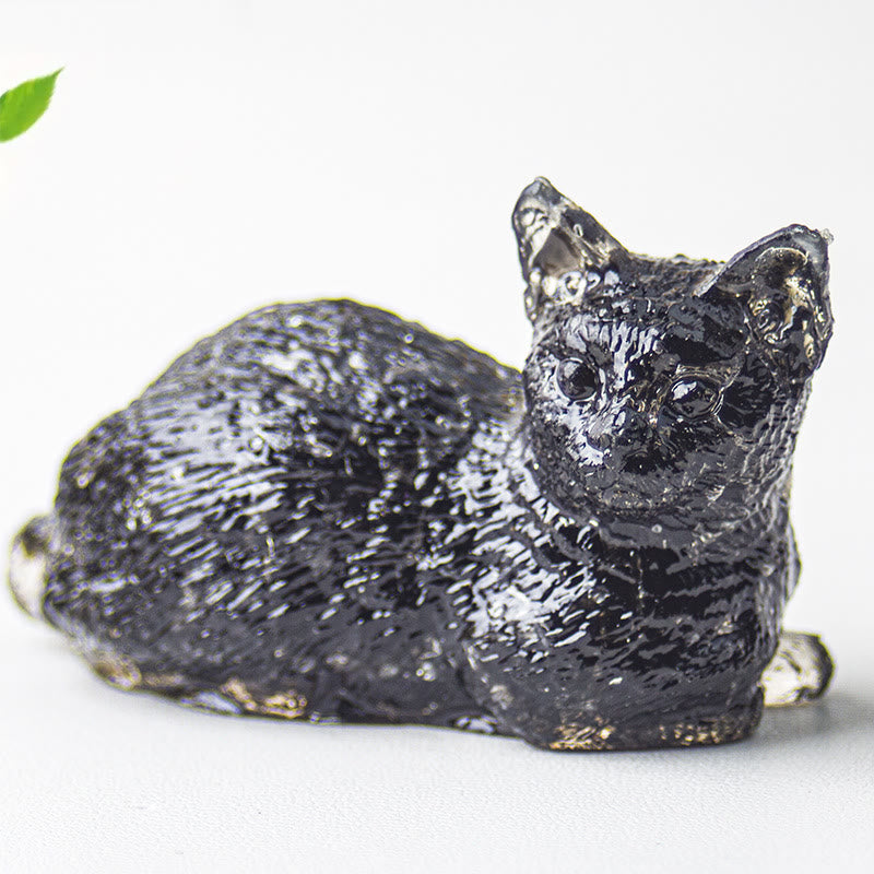 Grava de cristal epoxi de Olivenorma con forma de gatito tumbado