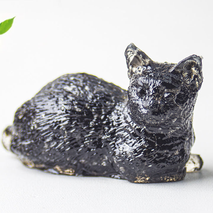Grava de cristal epoxi de Olivenorma con forma de gatito tumbado
