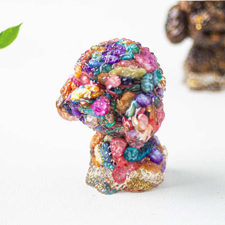 Grava de cristal epoxi de Olivenorma con forma de caniche
