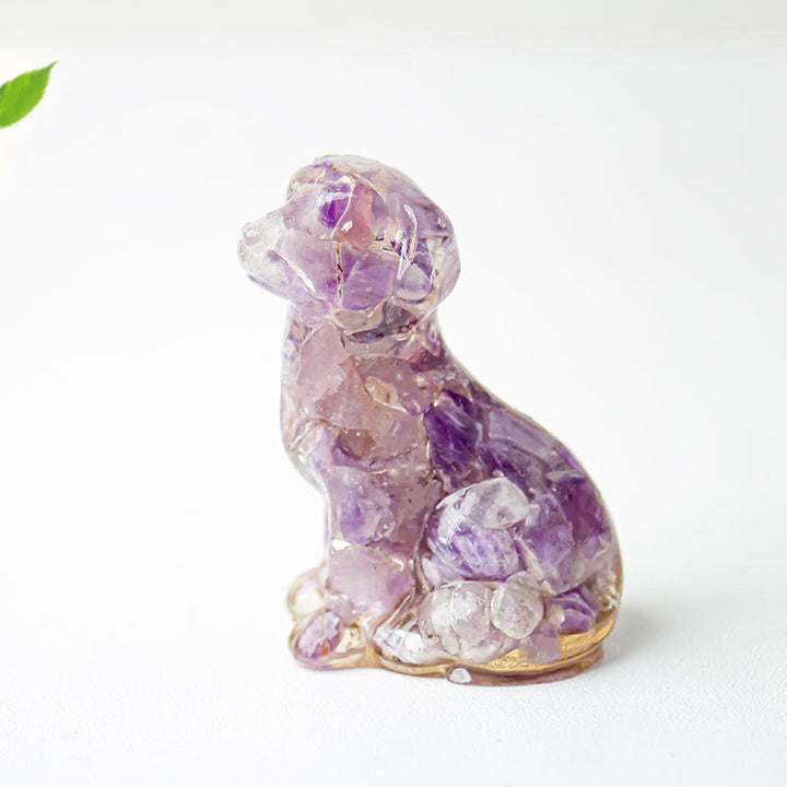 Grava de cristal de Olivenorma y epoxi con piedras preciosas de labrador
