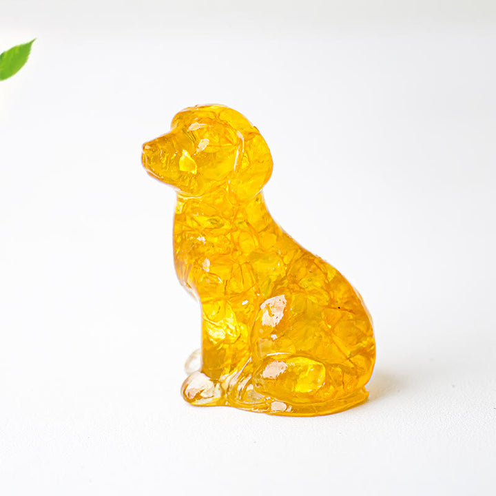 Grava de cristal de Olivenorma y epoxi con piedras preciosas de labrador