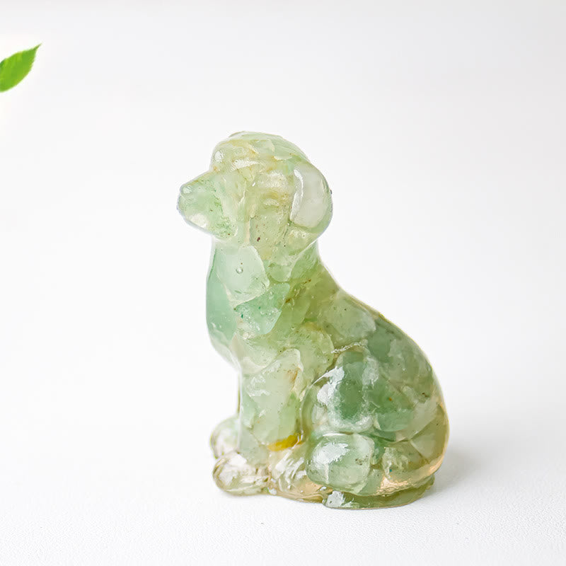 Grava de cristal de Olivenorma y epoxi con piedras preciosas de labrador