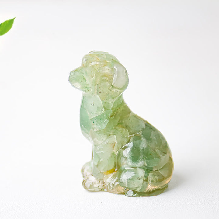 Grava de cristal de Olivenorma y epoxi con piedras preciosas de labrador