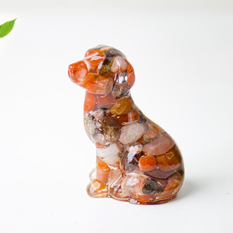 Grava de cristal de Olivenorma y epoxi con piedras preciosas de labrador