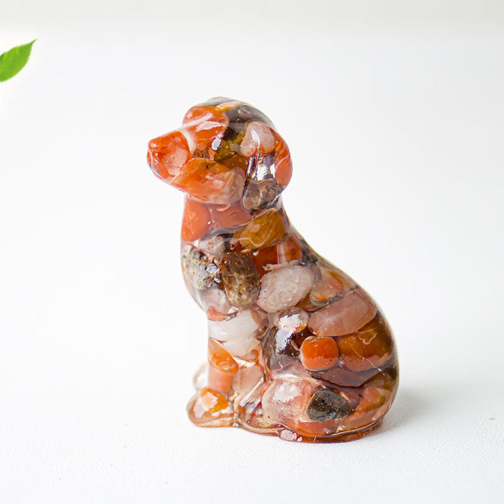 Grava de cristal de Olivenorma y epoxi con piedras preciosas de labrador