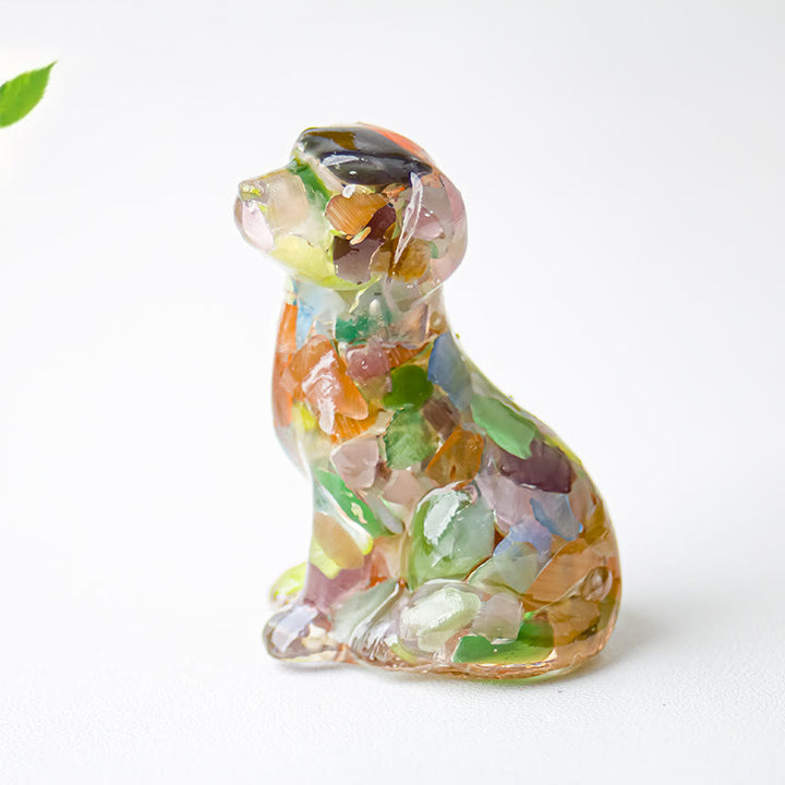 Grava de cristal de Olivenorma y epoxi con piedras preciosas de labrador