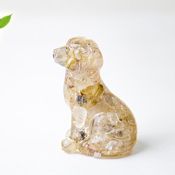 Grava de cristal de Olivenorma y epoxi con piedras preciosas de labrador
