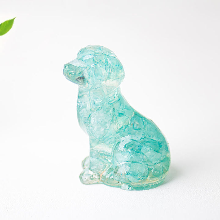 Grava de cristal de Olivenorma y epoxi con piedras preciosas de labrador