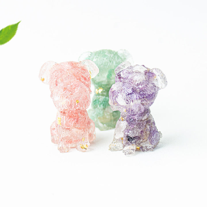 Grava de cristal epoxi de Olivenorma con forma de schnauzer para decoración de piedras preciosas