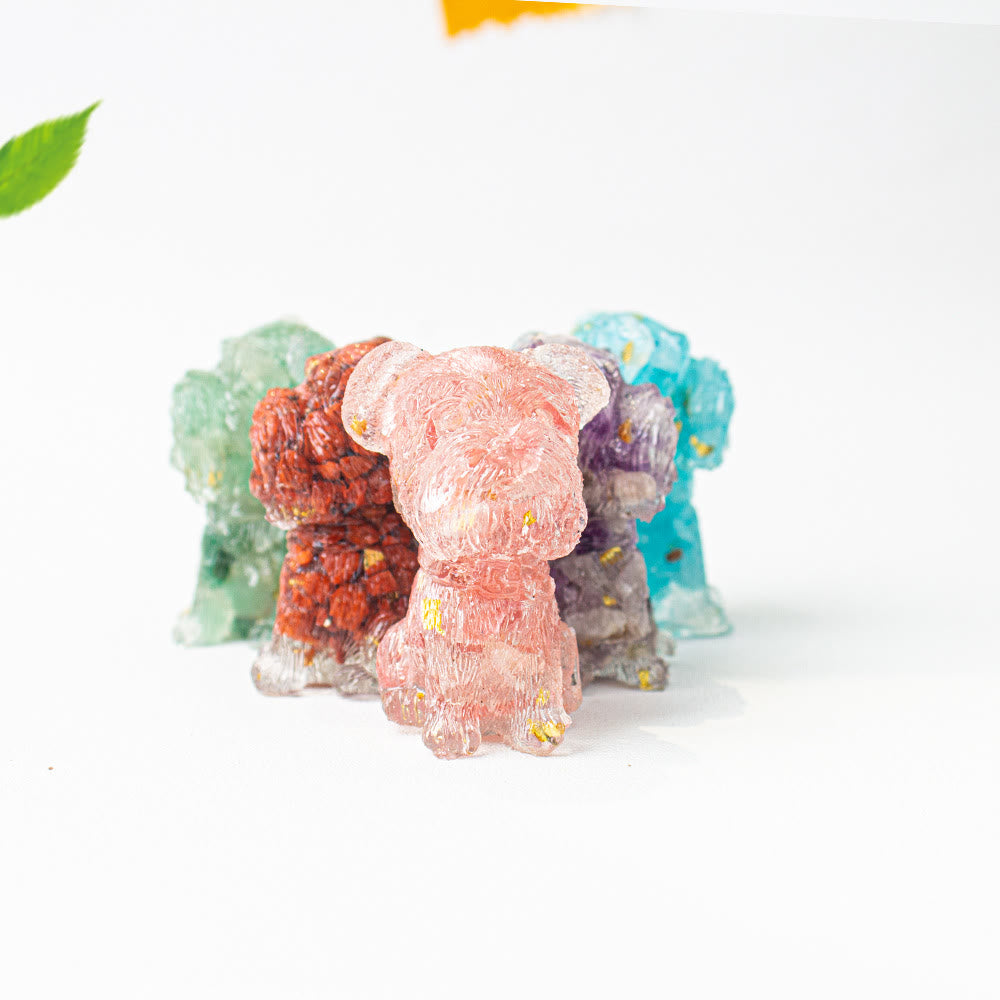 Grava de cristal epoxi de Olivenorma con forma de schnauzer para decoración de piedras preciosas