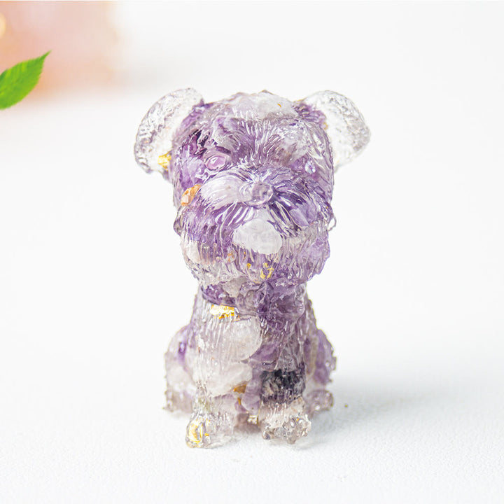 Grava de cristal epoxi de Olivenorma con forma de schnauzer para decoración de piedras preciosas