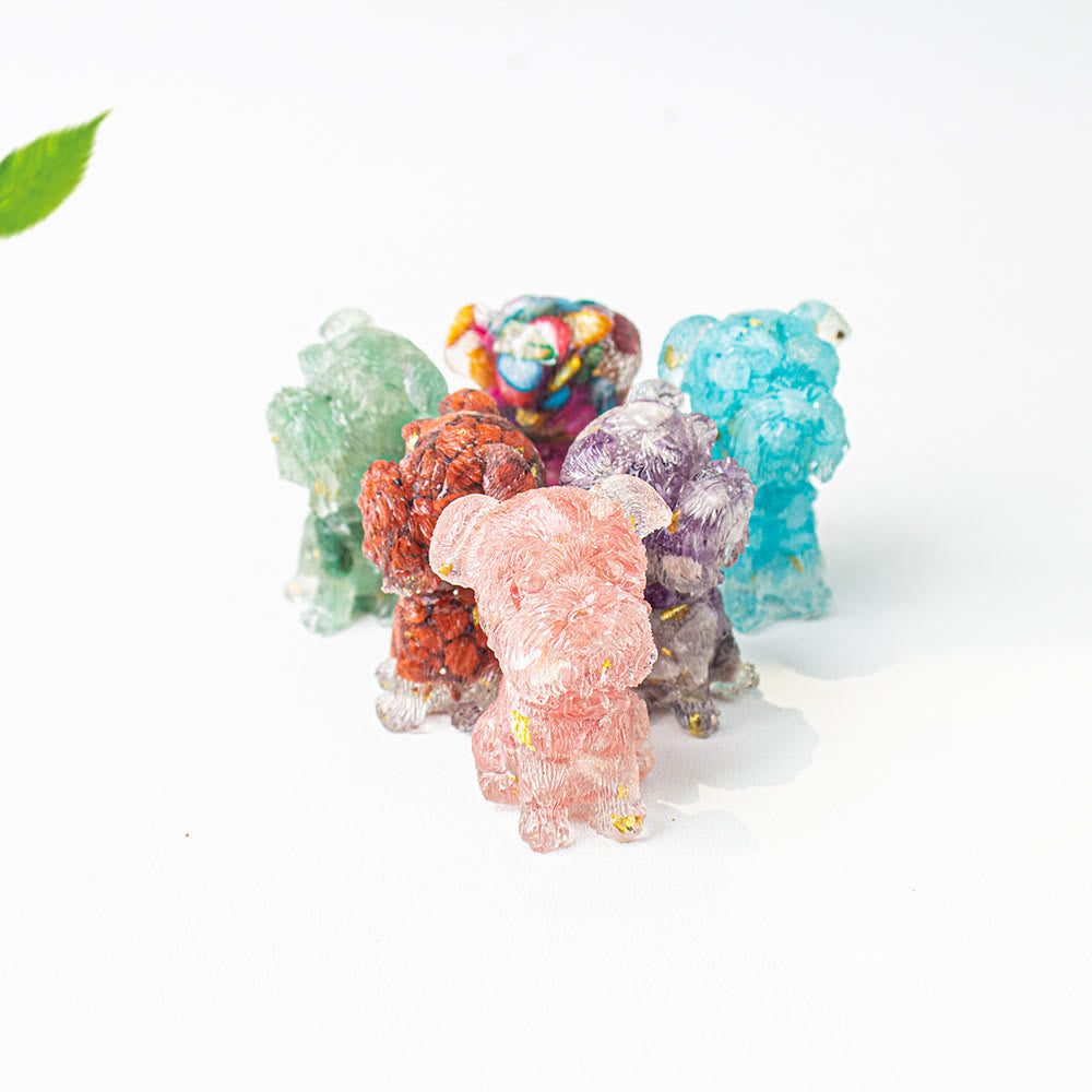 Grava de cristal epoxi de Olivenorma con forma de schnauzer para decoración de piedras preciosas