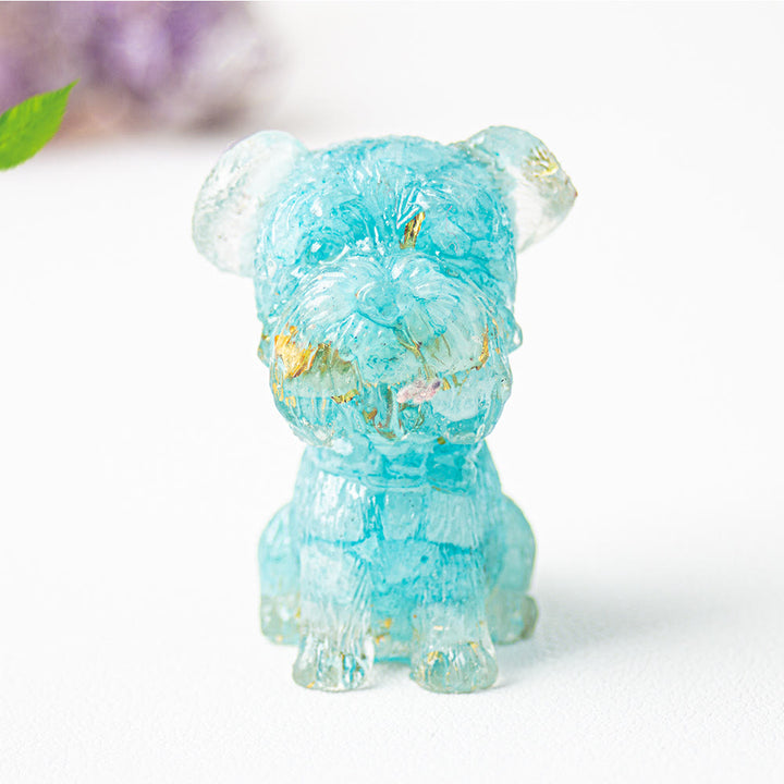 Grava de cristal epoxi de Olivenorma con forma de schnauzer para decoración de piedras preciosas