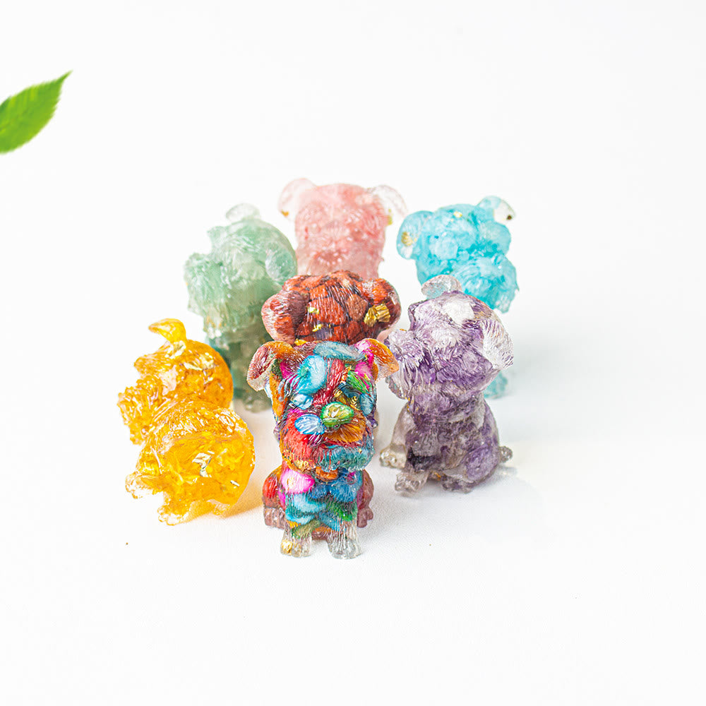 Grava de cristal epoxi de Olivenorma con forma de schnauzer para decoración de piedras preciosas