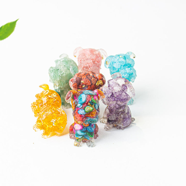 Grava de cristal epoxi de Olivenorma con forma de schnauzer para decoración de piedras preciosas