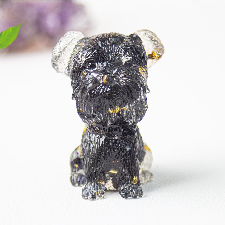 Grava de cristal epoxi de Olivenorma con forma de schnauzer para decoración de piedras preciosas