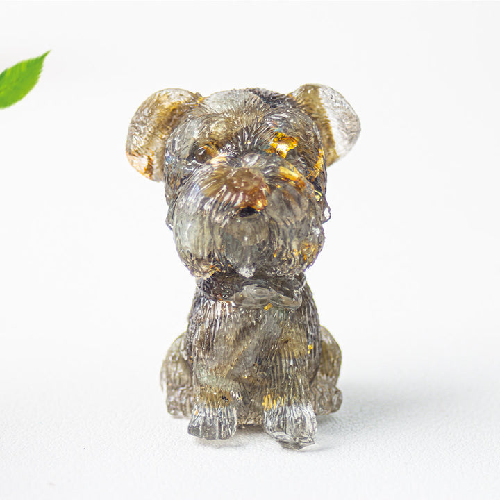 Grava de cristal epoxi de Olivenorma con forma de schnauzer para decoración de piedras preciosas