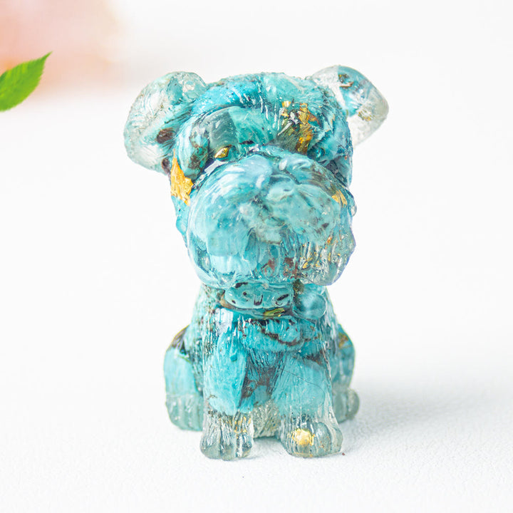 Grava de cristal epoxi de Olivenorma con forma de schnauzer para decoración de piedras preciosas