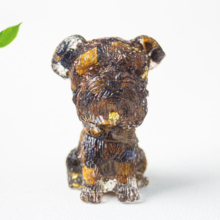 Grava de cristal epoxi de Olivenorma con forma de schnauzer para decoración de piedras preciosas