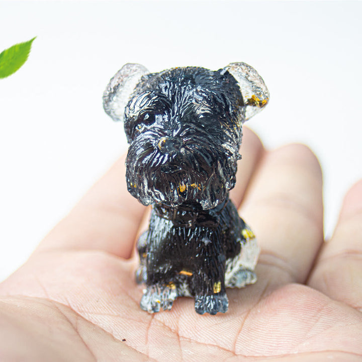 Grava de cristal epoxi de Olivenorma con forma de schnauzer para decoración de piedras preciosas