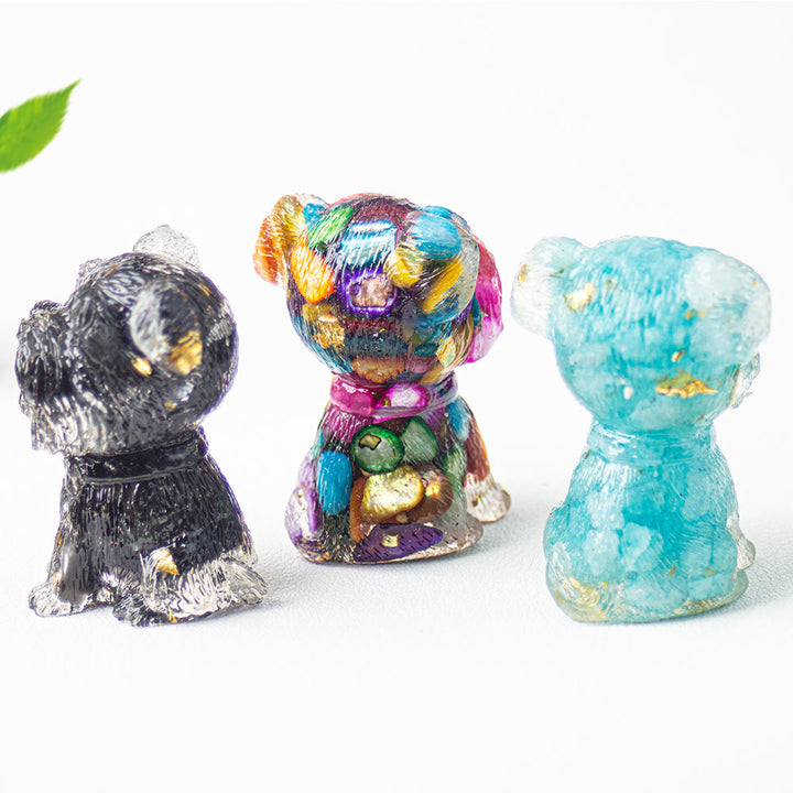Grava de cristal epoxi de Olivenorma con forma de schnauzer para decoración de piedras preciosas