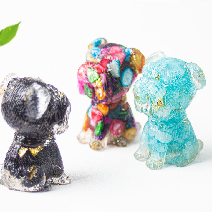 Grava de cristal epoxi de Olivenorma con forma de schnauzer para decoración de piedras preciosas