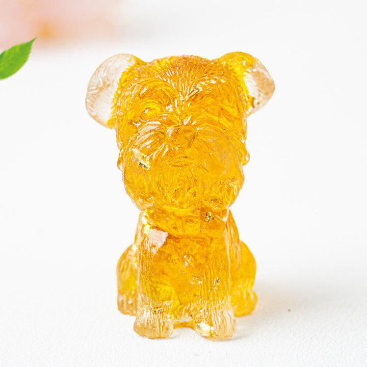 Grava de cristal epoxi de Olivenorma con forma de schnauzer para decoración de piedras preciosas