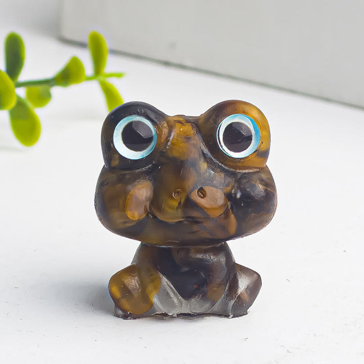 Decoración con piedras preciosas de rana de epoxi con grava de cristal de Olivenorma