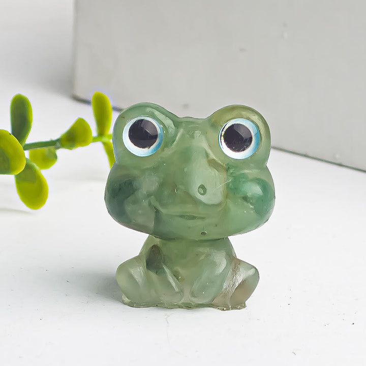 Decoración con piedras preciosas de rana de epoxi con grava de cristal de Olivenorma