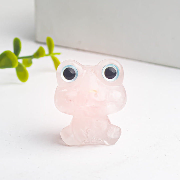 Decoración con piedras preciosas de rana de epoxi con grava de cristal de Olivenorma