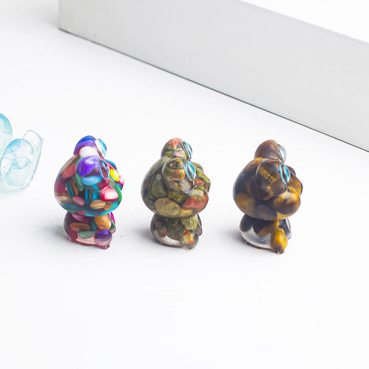Decoración con piedras preciosas de rana de epoxi con grava de cristal de Olivenorma