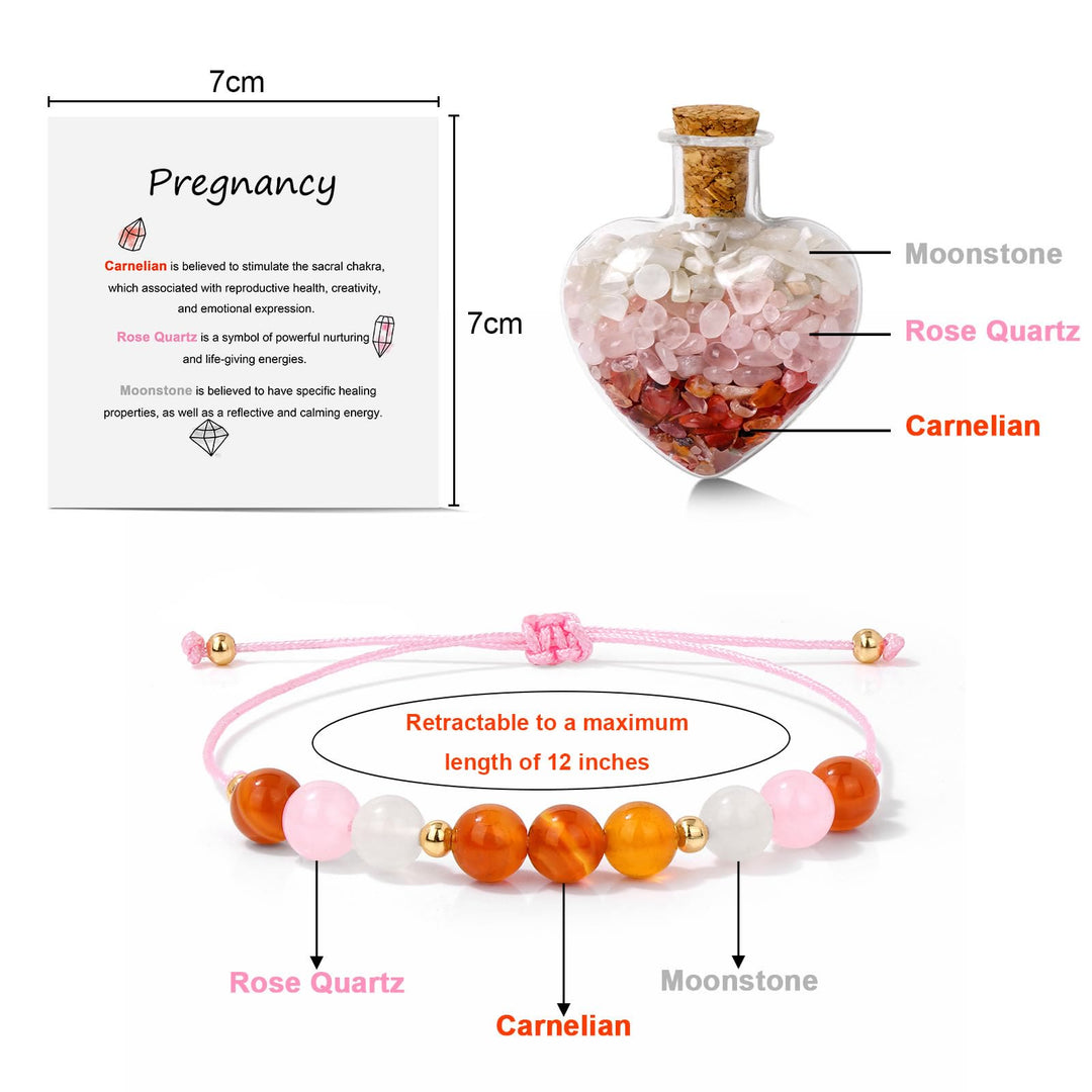 Pulsera de cristal natural con botella de los deseos, regalo curativo de Olivenorma