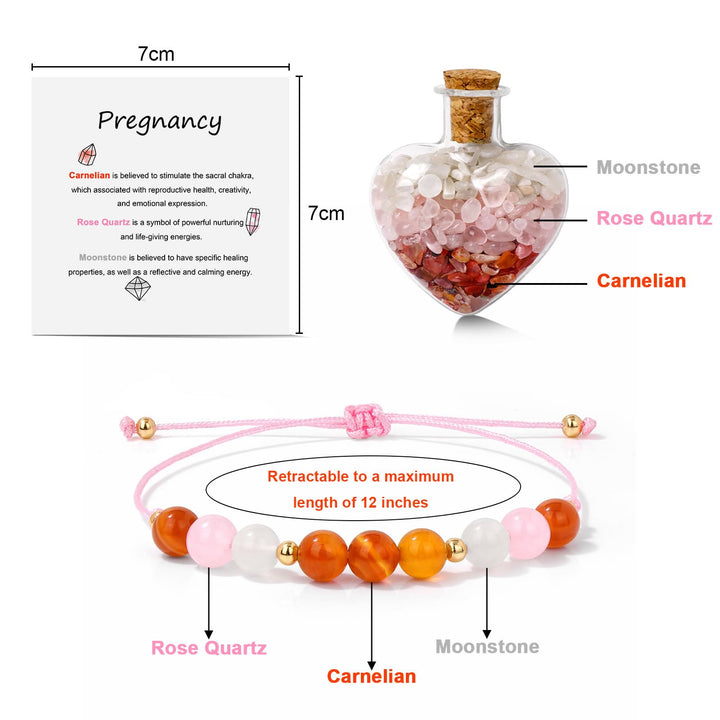 Pulsera de cristal natural con botella de los deseos, regalo curativo de Olivenorma