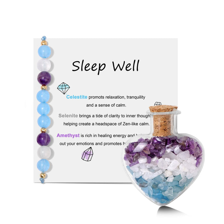 Pulsera de cristal natural con botella de los deseos, regalo curativo de Olivenorma