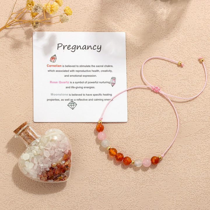 Pulsera de cristal natural con botella de los deseos, regalo curativo de Olivenorma