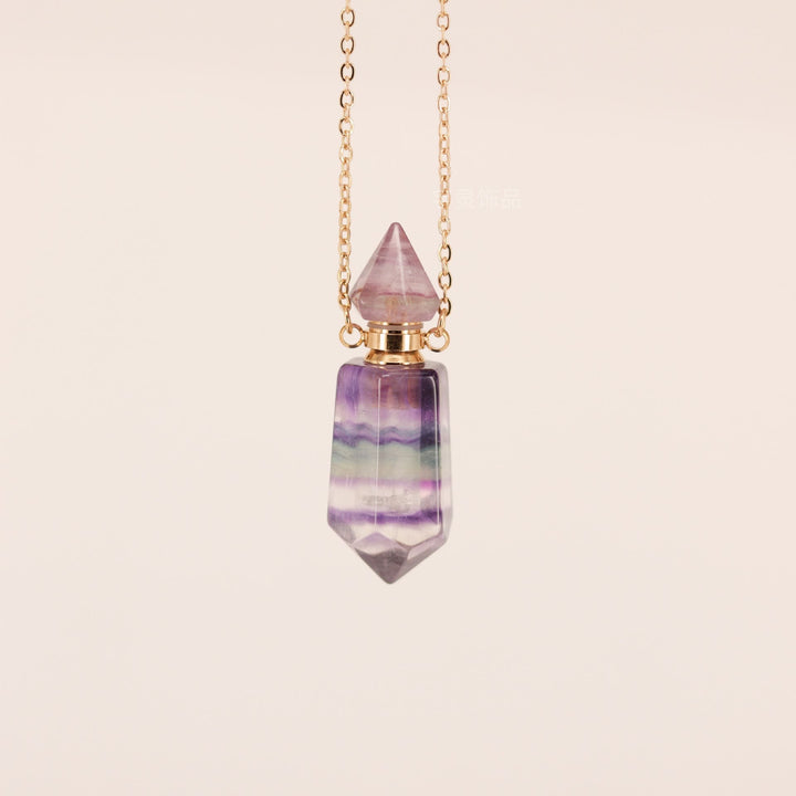 Collar con difusor de aceites esenciales en forma de botella con forma de columna hexagonal de Olivenorma