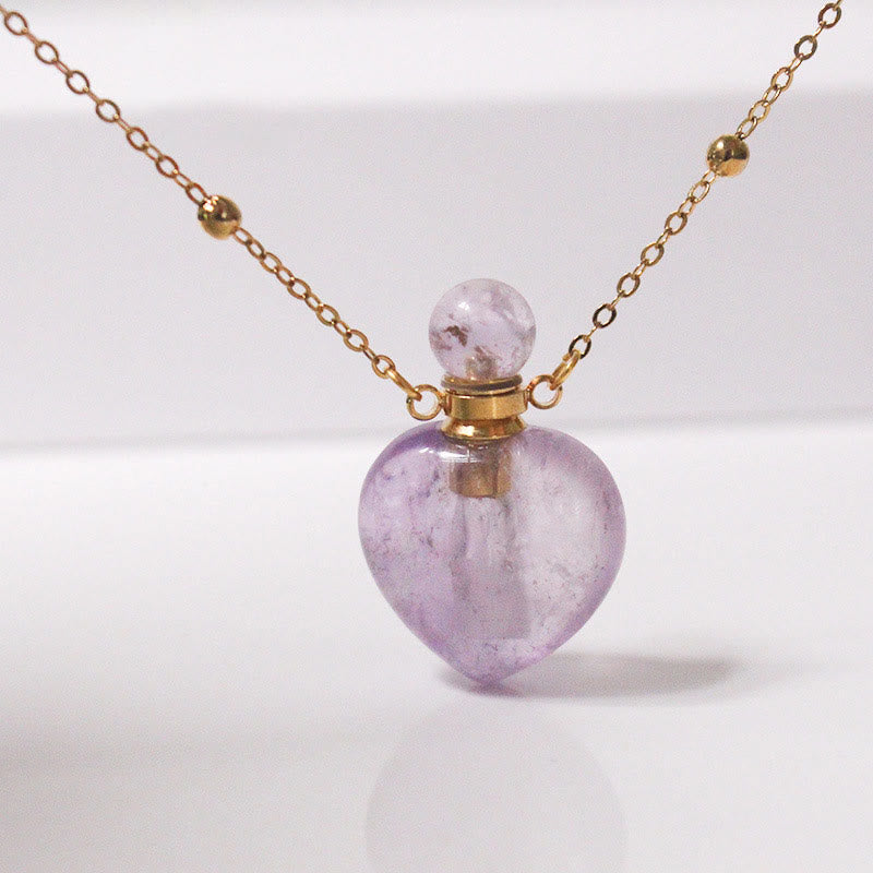 Collar con difusor de aceites esenciales de cristal Olivenorma con forma de corazón