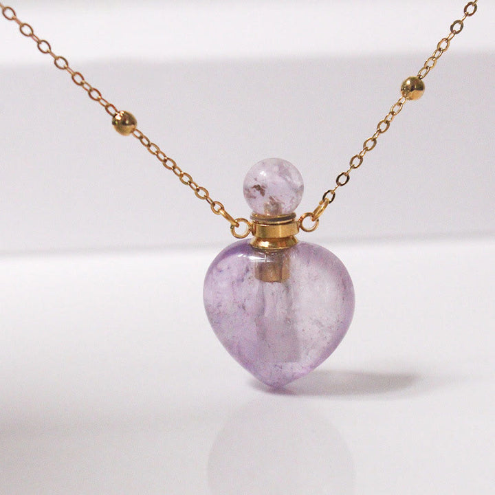 Collar con difusor de aceites esenciales de cristal Olivenorma con forma de corazón