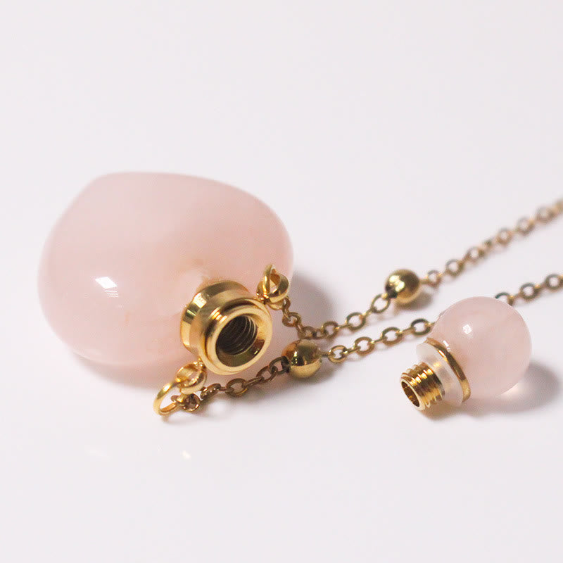 Collar con difusor de aceites esenciales de cristal Olivenorma con forma de corazón