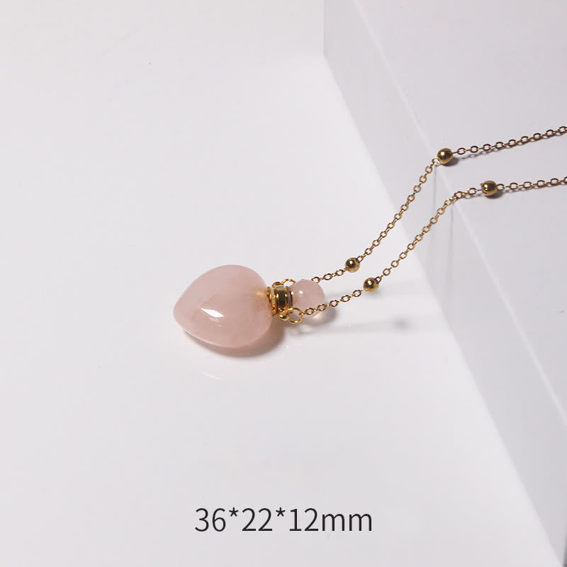 Collar con difusor de aceites esenciales de cristal Olivenorma con forma de corazón
