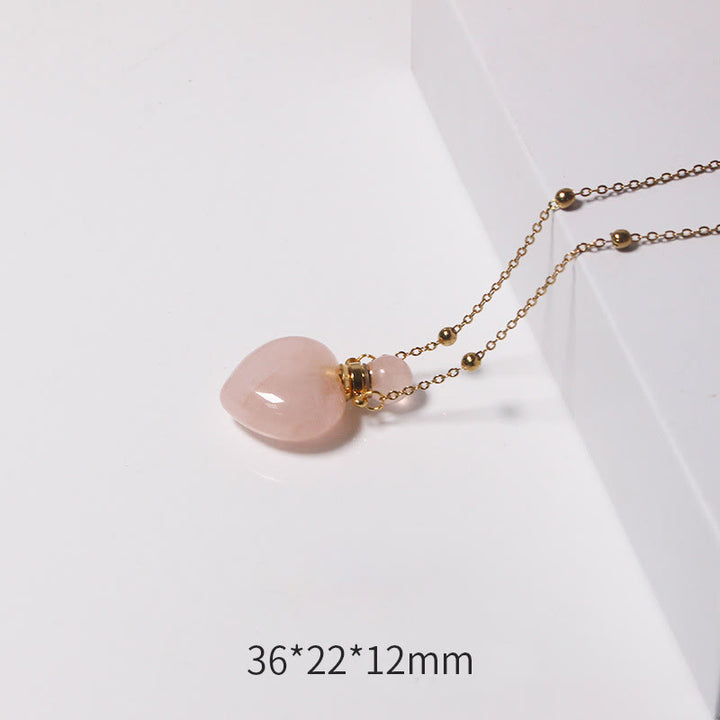 Collar con difusor de aceites esenciales de cristal Olivenorma con forma de corazón