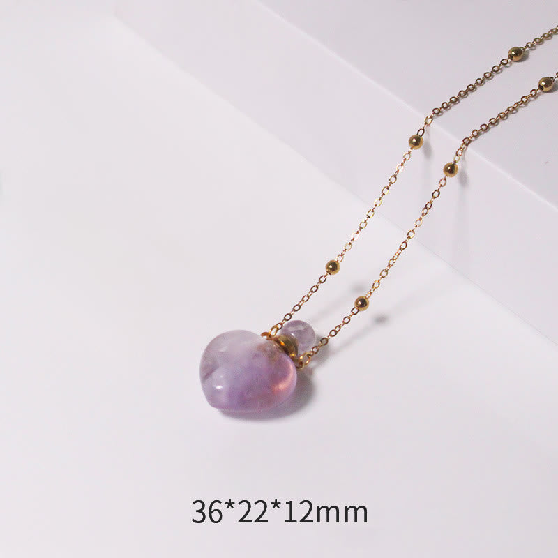 Collar con difusor de aceites esenciales de cristal Olivenorma con forma de corazón