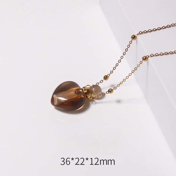 Collar con difusor de aceites esenciales de cristal Olivenorma con forma de corazón